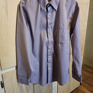 Men's Arrow Light Purple Pin Striped Dress Shirt, Size 16.5, C1